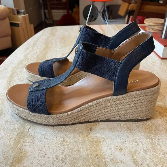 Vionic Calera Ankle Straps Heeled Wedge Espadrilles Sandal - Picture 1 of 9